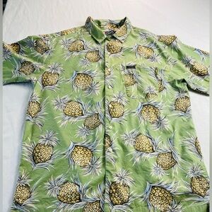 Chaps Ralph Lauren Pineapple Shirt Men’s Size XL Cotton Blend Short Sleeves
